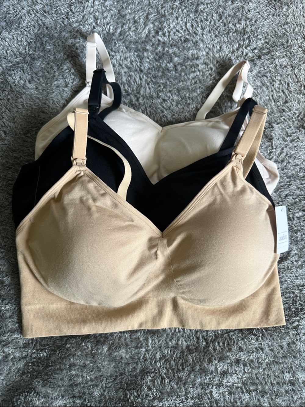 Auden 3 Pack Nursing Lightly Lined Seamless Bra, Size L, NWT
